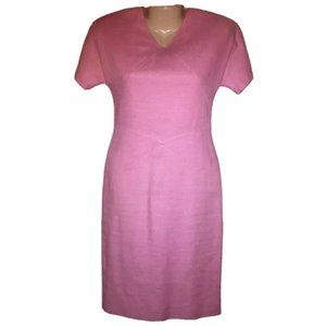 Miss O by Oscar de la Renta x Saks Fifth Ave Pink Vintage 80s Pencil Dress Sz 4